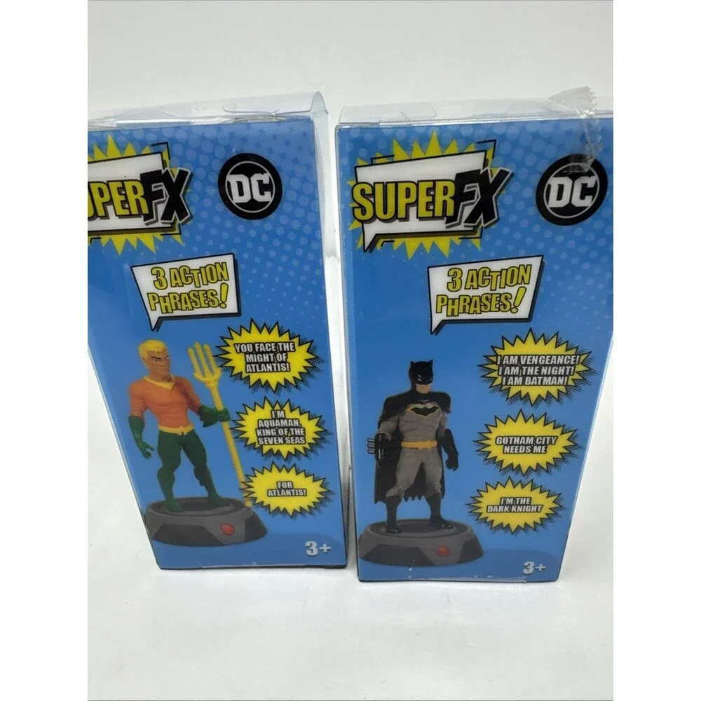 Super FX Mighty Heroes Aquaman + Batman Micro Figure With Voice Effects LOT OF 2